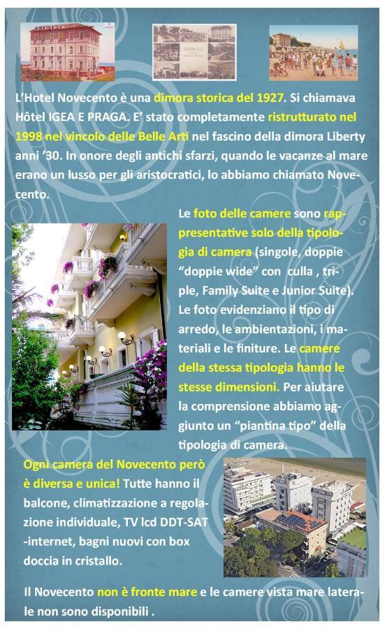 Novecento Suite Hotel Riccione Bagian luar foto